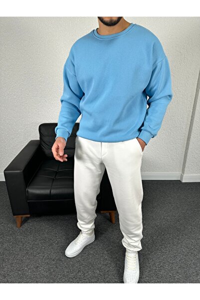 tetramoda Three Thread Crew Neck Inside Cotton O Oversized Tracksuit Set