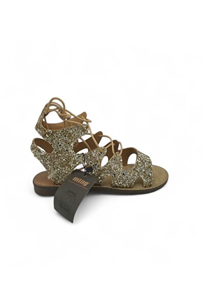 mtng Sandale de damă, imitație de piele, aurii