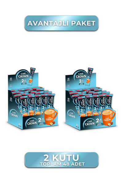 Cafe Crown 2'si 1 Arada Fındıklı 2 Kutu x 24 Adet ( 48 Adet 11gr)