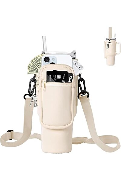 Arabest حقيبة لحمل زجاجة الماء، وجيب للزجاجة مع حزام، وجيب للهاتف المحمول، وح...