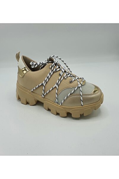 A&H Teniși de damă AH mărimea 40, bej cu gri, material textil și piele ecologică