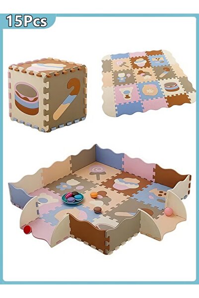 Generic 15Pcs Children's Play Mats Puzzle Mats Foam Playmat Floor Tiles Interlocking Floor Play Mat