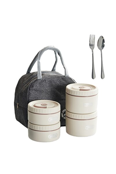 Lullaxx 304 stainless steel lunch box, includes cutlery and insulated bag, mi...