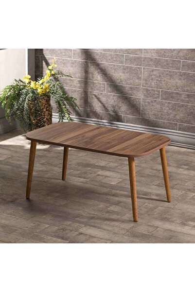 Artenova Retro oval coffee table, walnut, 90 x 50 x 41 cm