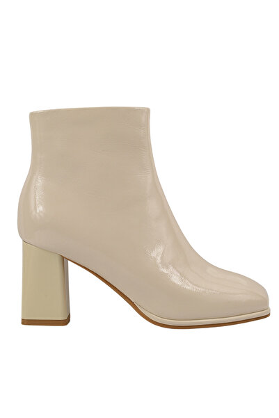 FORMAZIONE Elegant boots, women, FORMAZIONE, 6612-1 cream, patent leather, he...
