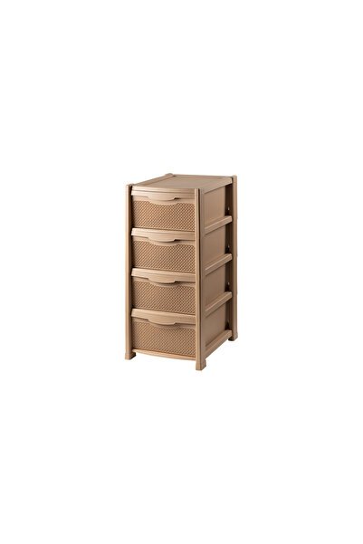 OEM Pearl storage cabinet, beige plastic, 4 drawers, 50 x 40 x 90 cm