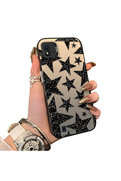 ucuc حافظة مضادة للسقوط من السيليكون المتوافقة مع Realme C20/C20A، بأنماط نجمية