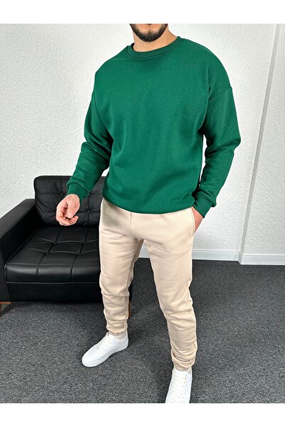 tetramoda Three Thread Crew Neck Inside Cotton O Oversized Tracksuit Set