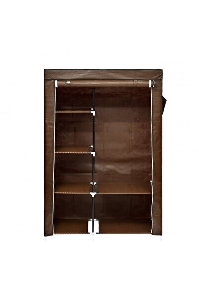 Artenova Fabric wardrobe with metal structure, 105 x 45 x 160 cm, brown