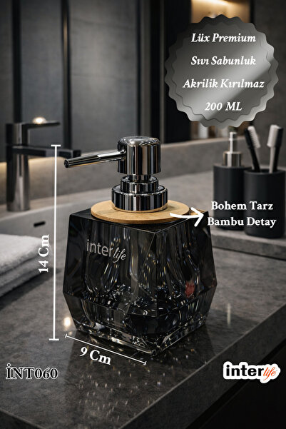 İnterlife Akrilik Sıvı Sabunluk Lüks Şık Banyo Sabunluk Modern Tarzda Banyo A...