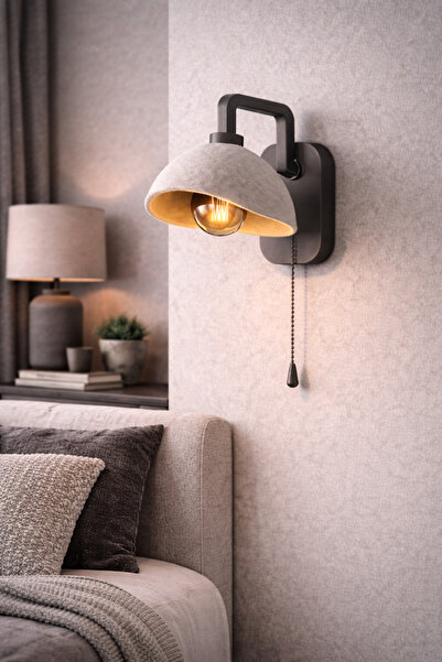 Limon 3D Desing شمعدان حائط بتصميم خرساني عصري |   مع مفتاح سلسلة |   غرفة النوم وغرفة المعيشة |   هدية لمبة إضاءة