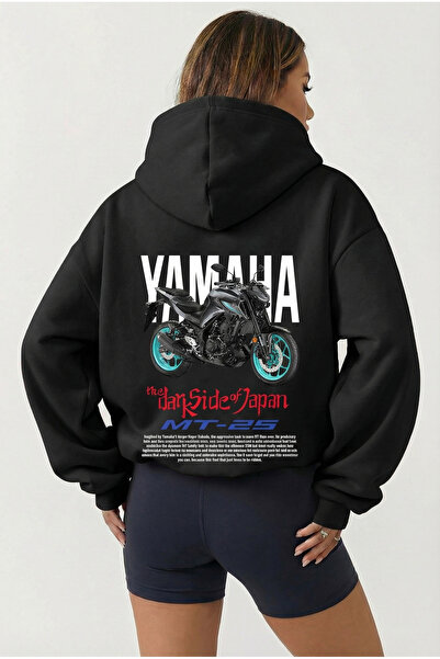 BRF Collection ياماها MT-25 قصة فضفاضة هوديي أسود للجنسين