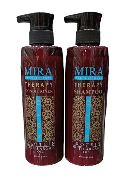 Mira شامبو وبلسم بزيت الأرغان والبروتين - مناسب للشعر المعالج بالبروتين والكي...