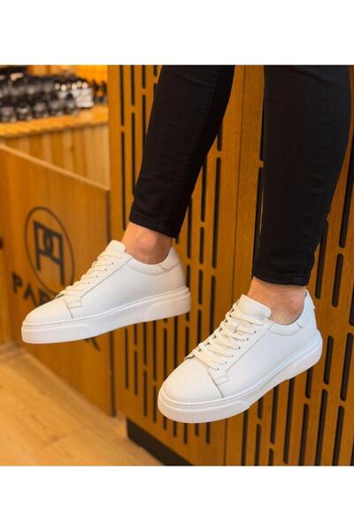 Parlak Hakiki Deri Günlük Sneakers Ayakkabı
