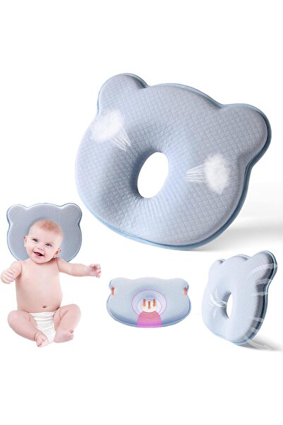 Arabest Baby Pillow,Baby Head Pillow to Prevent Flat Head Syndrome,Baby Memory Foam Travel Pillow