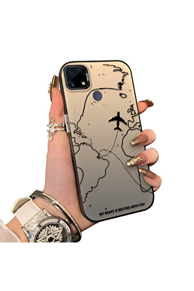 ucuc حافظة مضادة للسقوط من السيليكون المتوافقة مع هاتف Realme C25S، بأنماط ال...