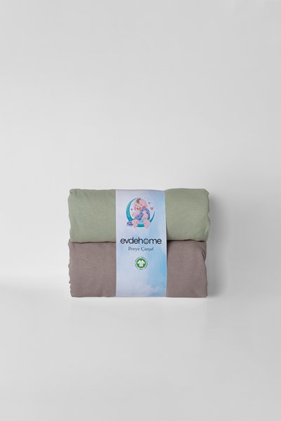 evdehome 2-Piece Baby Bed Sheet Set – 100% Organic Cotton, Elastic Baby Bed Sheet, 60X120+15 cm