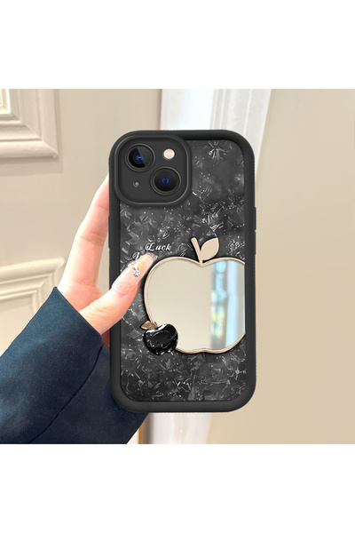 Hontinga غطاء هاتف سيليكون مضاد للسقوط متوافق مع آيفون 15 بلس بتصميم مرآة