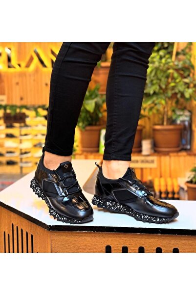 Parlak Streçli Sneakers Ayakkabı