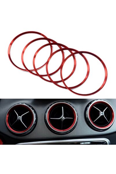 YıldızTuning حلقات تهوية مكيف الهواء باللون الأحمر لسيارة مرسيدس GLA X156 200 220