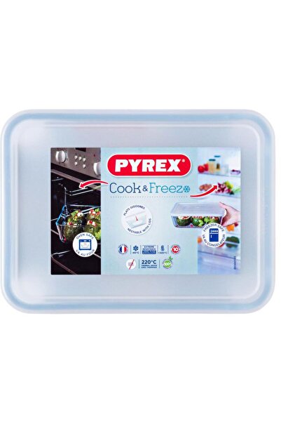 Pyrex Rectangular Dish with Lid, 0.8L, 241P