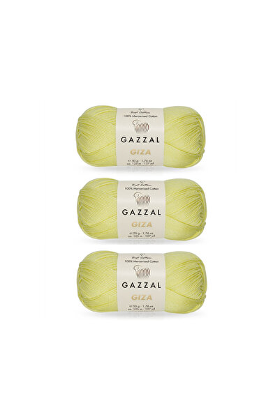 Gazzal Giza 50 Grams. Mercerized Cotton Amigurumi Yarn 3 Pieces 2459