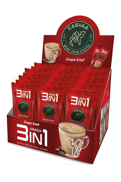 Casvaa Coffee 3 في 1 عبوة من 24 قطعة بوزن 18 جرام