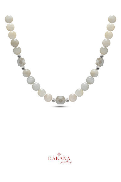 DAKANA JEWELLERY Certified Moonstone 8 mm Hexagon Cut Natural Gemstone Pendant