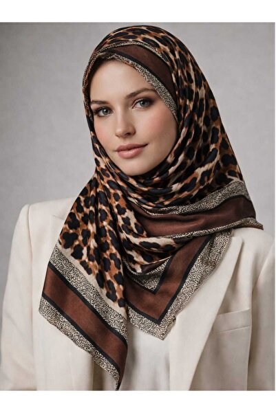 tomrisboutique Luxury Voile Silk Shawl Hijab Foulard Scarf Shawl Leopard Patt...