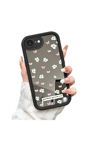 Hontinga حافظة هاتف متوافقة مع آيفون 16e مع زخارف صغيرة ومرآة وحماية ضد السقو...