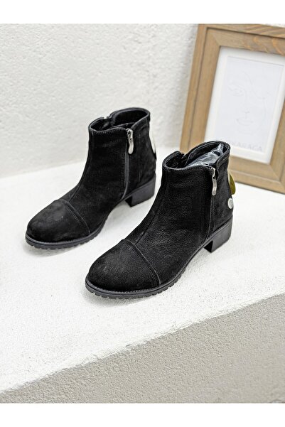 Mammamia D25KB-1615 YANI FERMUAR DETAYLI HAKİKİ DERİ BOT KADIN