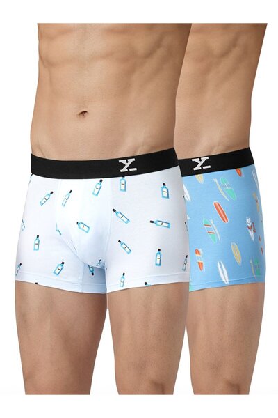 XYXX By Styli Pack of 2 - Men Surf Cotton Printed Trunks