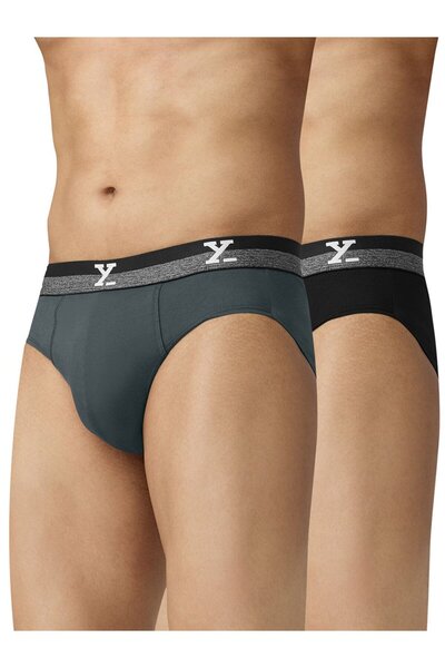 XYXX By Styli Pack of 2 - Men IntelliFresh Cotton Solid Briefs