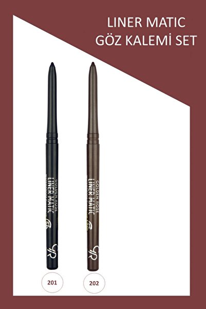 Golden Rose Liner Matic Suya Dayanıklı Göz Kalemi Seti - No: 201-202