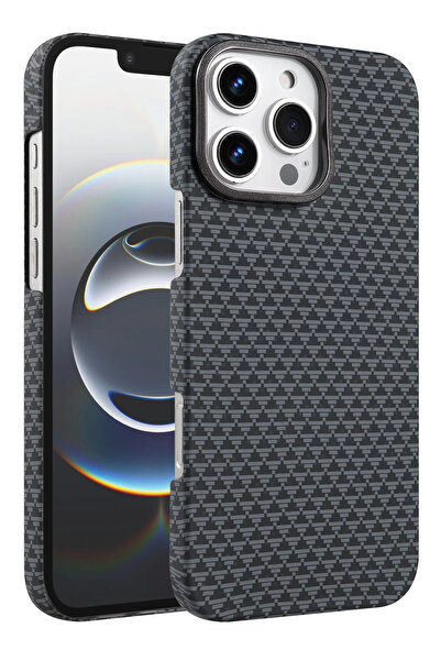 Nezih Case iPhone 16 Pro Max Compatible Carbon Fiber Design Hard Glossy Styli...