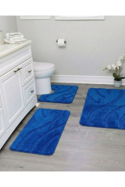 Nova Home BATHROOM MATS SET – 3 PIECES (50X80, 50X40, 50X40) – SIMPLE PATTERNS 8 COLORS