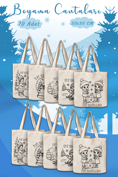 ÇANTAPAK مجموعة من 10 حقائب رسم ذات طابع شتوي من Good Holidays - حقائب أنشطة ...