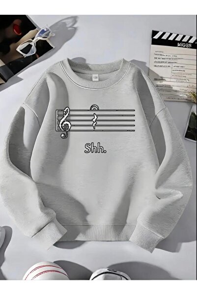 Oceanwear سويت شيرت مسطح للجنسين من Nota مطبوع ذو طابع موسيقي وياقة دائرية