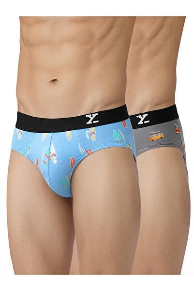 XYXX By Styli Pack of 2 - Men Surf Cotton Printed Briefs