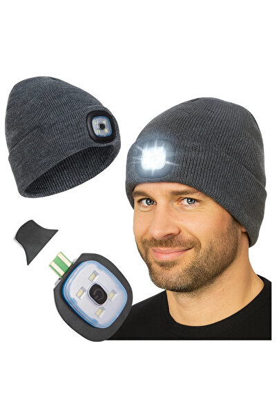 zola Unisex LED hat, 3 lighting modes, detachable flashlight, USB rechargeabl...