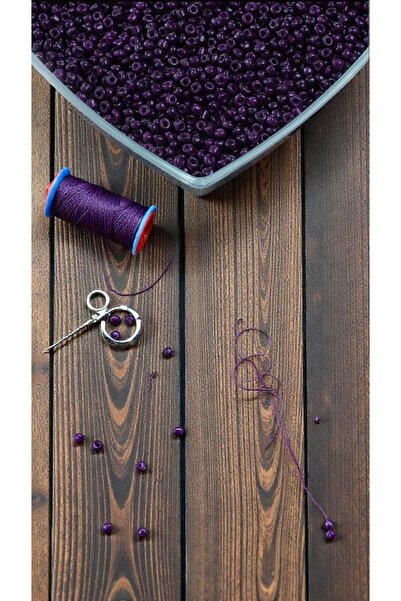 feyza collection 0.6 مم 500 جرام خرز رملي أرجواني داكن لتصميم المجوهرات الأول...