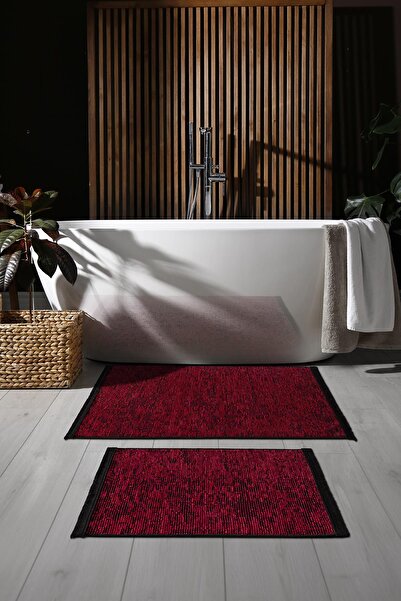 Cotto Home Rothi cotton non-slip base red bathroom mat 60x150 washable modern...