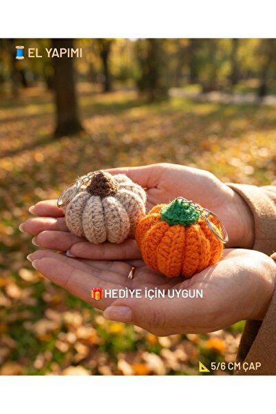 ADeN Accessories & Punch Handmade Set of 2 Amigurumi Pumpkin Keychains |   Ba...