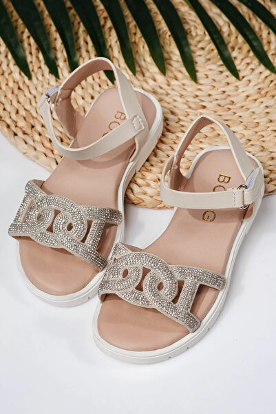 Zaira Μπεζ σανδάλια για κορίτσια από οικολογικό δέρμα Adina #21868 - 36