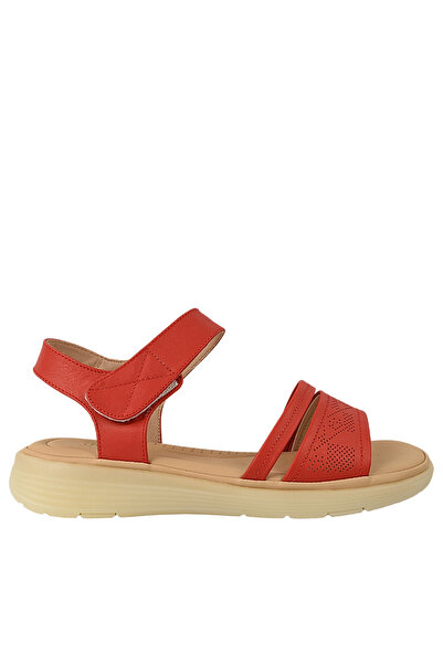 FORMAZIONE Casual sandals, women, FORMAZIONE, red, leather