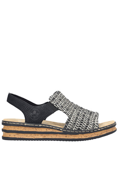 Rieker Casual sandals, women, RIEKER, ANTISTRES, 62971-00 black, textile 36