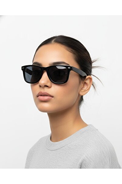 EMC Trend Accessory Black Square Thick Frame Basic Model Unisex Sunglasses