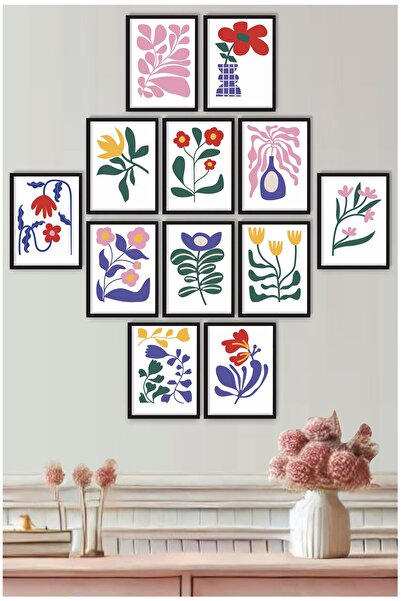 UNT Set de pictură UV cu imprimeu MDF cu model de flori moderne, 12 piese |  ...