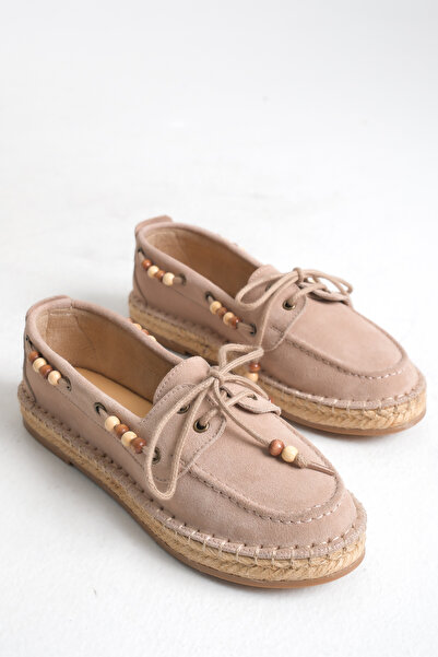 STARK SHOES Kadın Hakiki Deri Süet Boncuklu Espadril