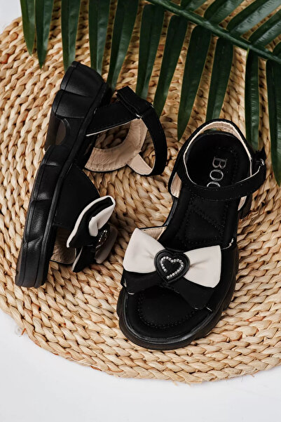 Zaira Sandale fete negre din piele ecologica Aria2 #21765 - 36